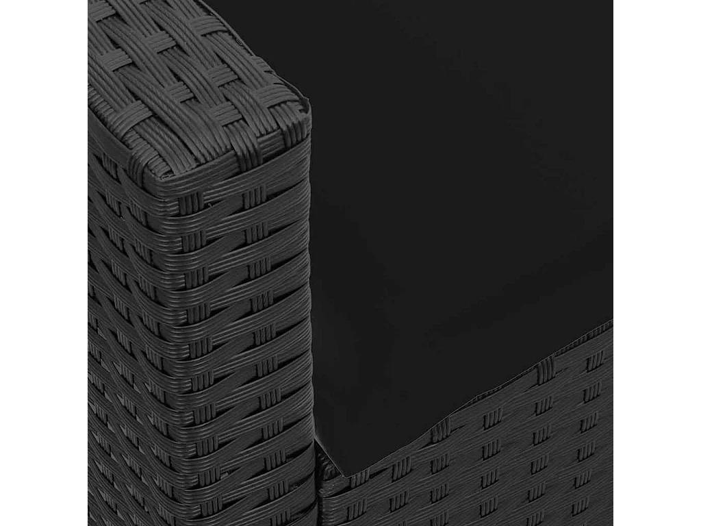 Sofá de jardín de 5 plazas con cojines ratán sintético negro