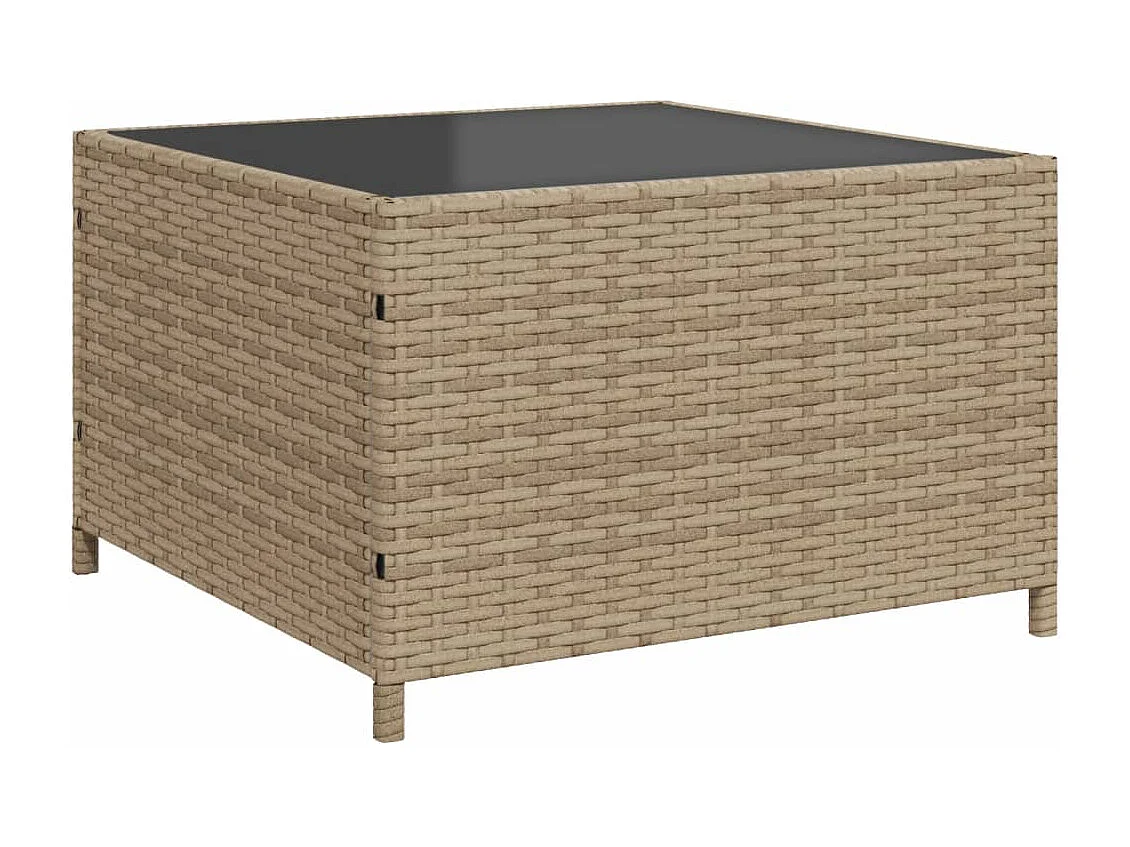 Canapé de jardin avec table et coussins en forme de L beige