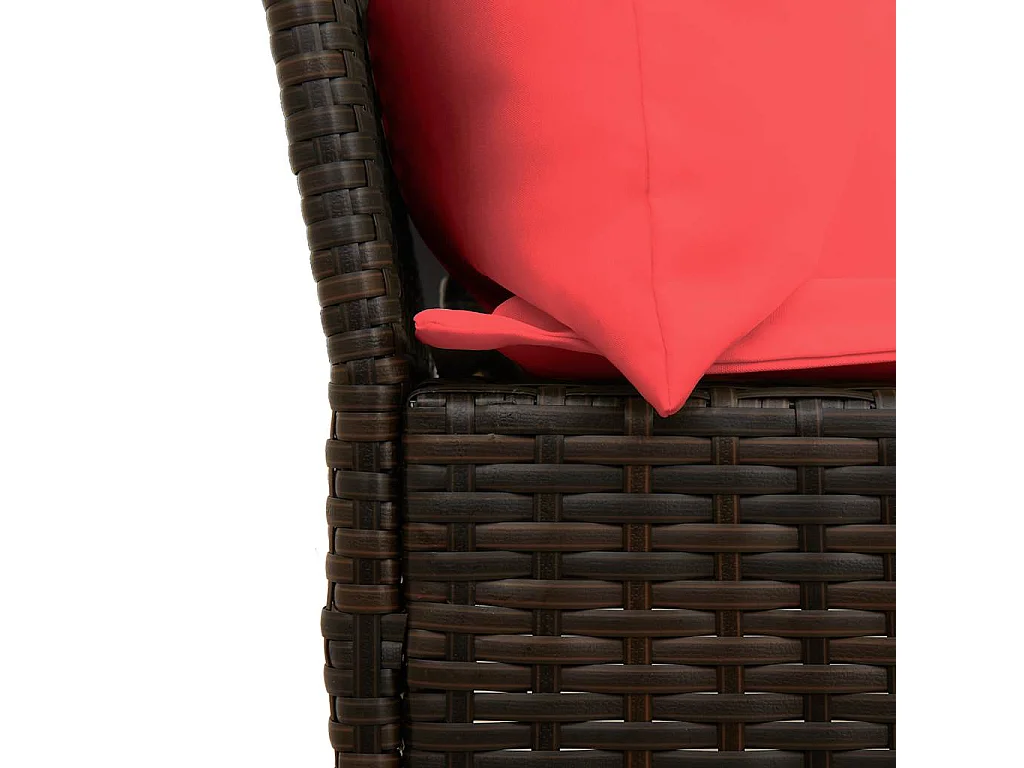 Tuinbank met kussens poly rattan bruin