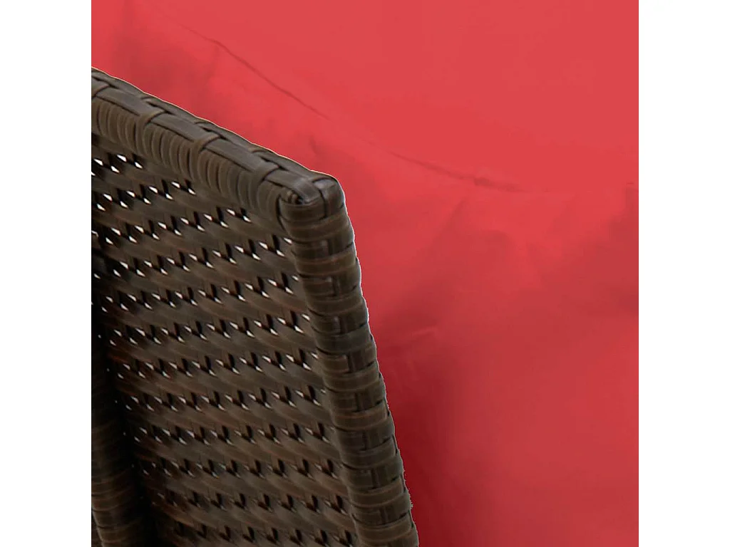 Tuinbank met kussens poly rattan bruin