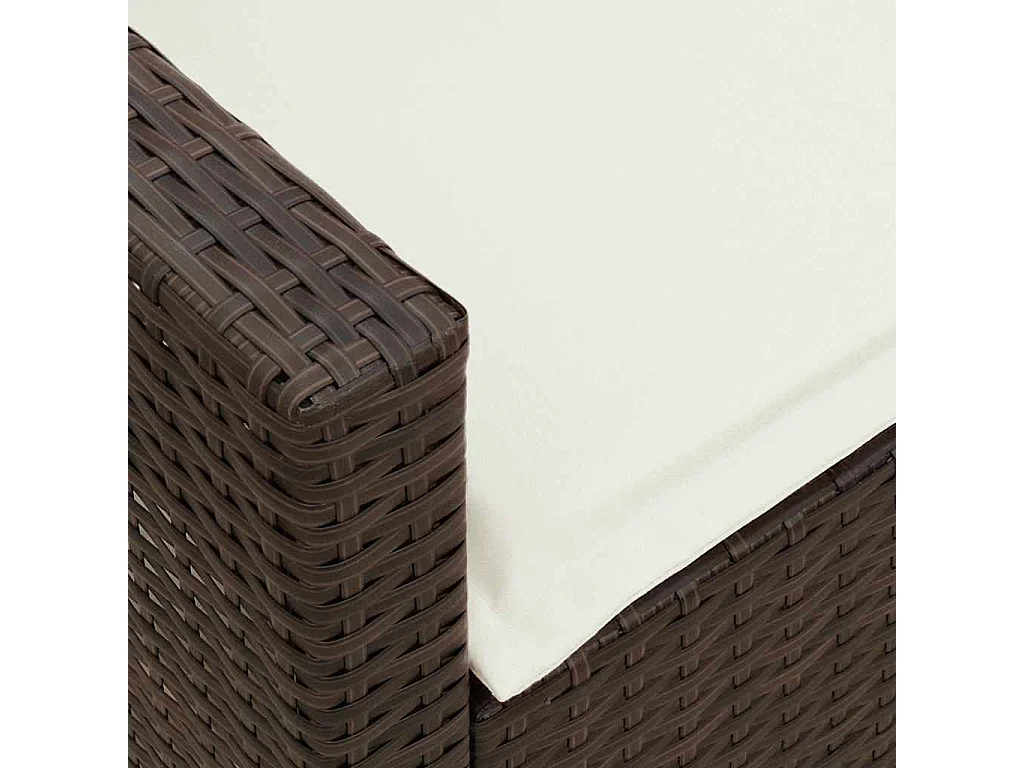 Tuinbank met kussens poly rattan bruin