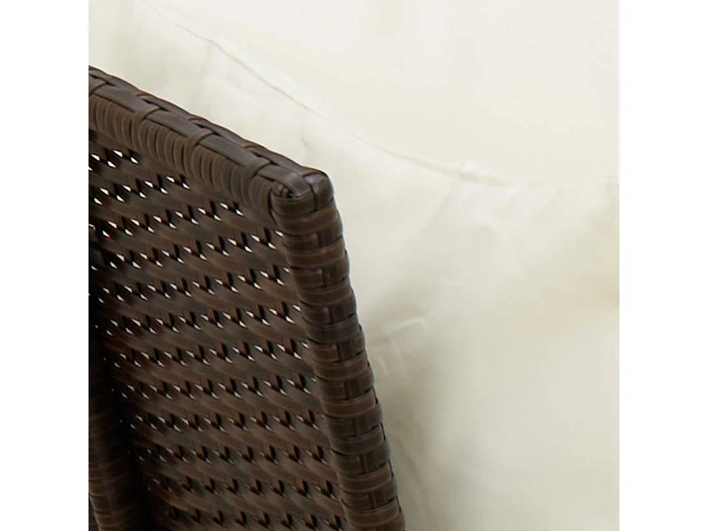 Tuinbank met kussens poly rattan bruin