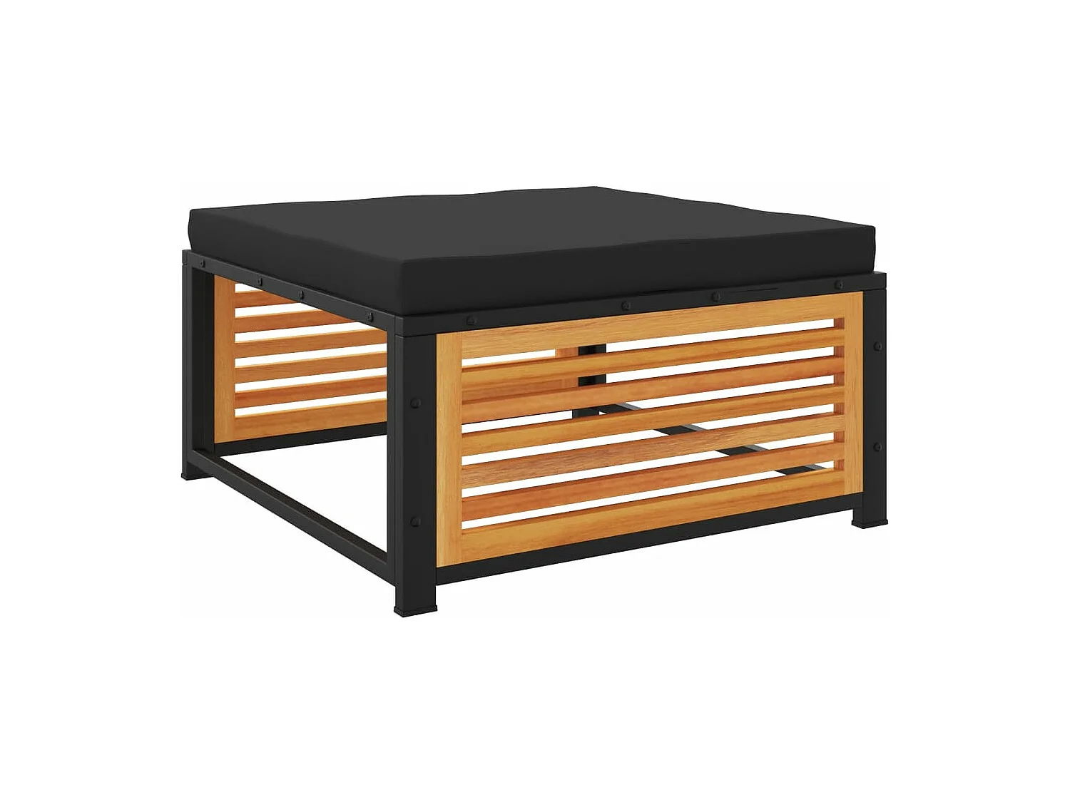 Salon de jardin avec coussins 6 pièces bois d'acacia solide