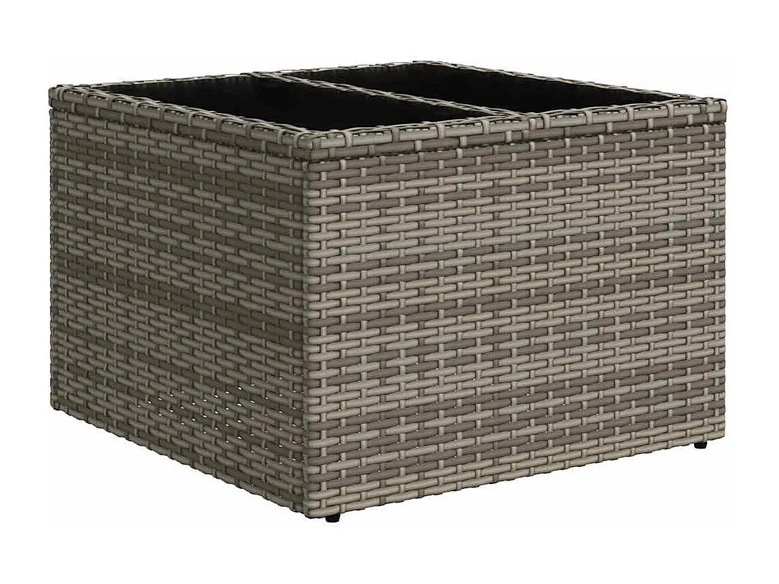 Salon de jardin 9 pièces avec coussins gris résine tressée