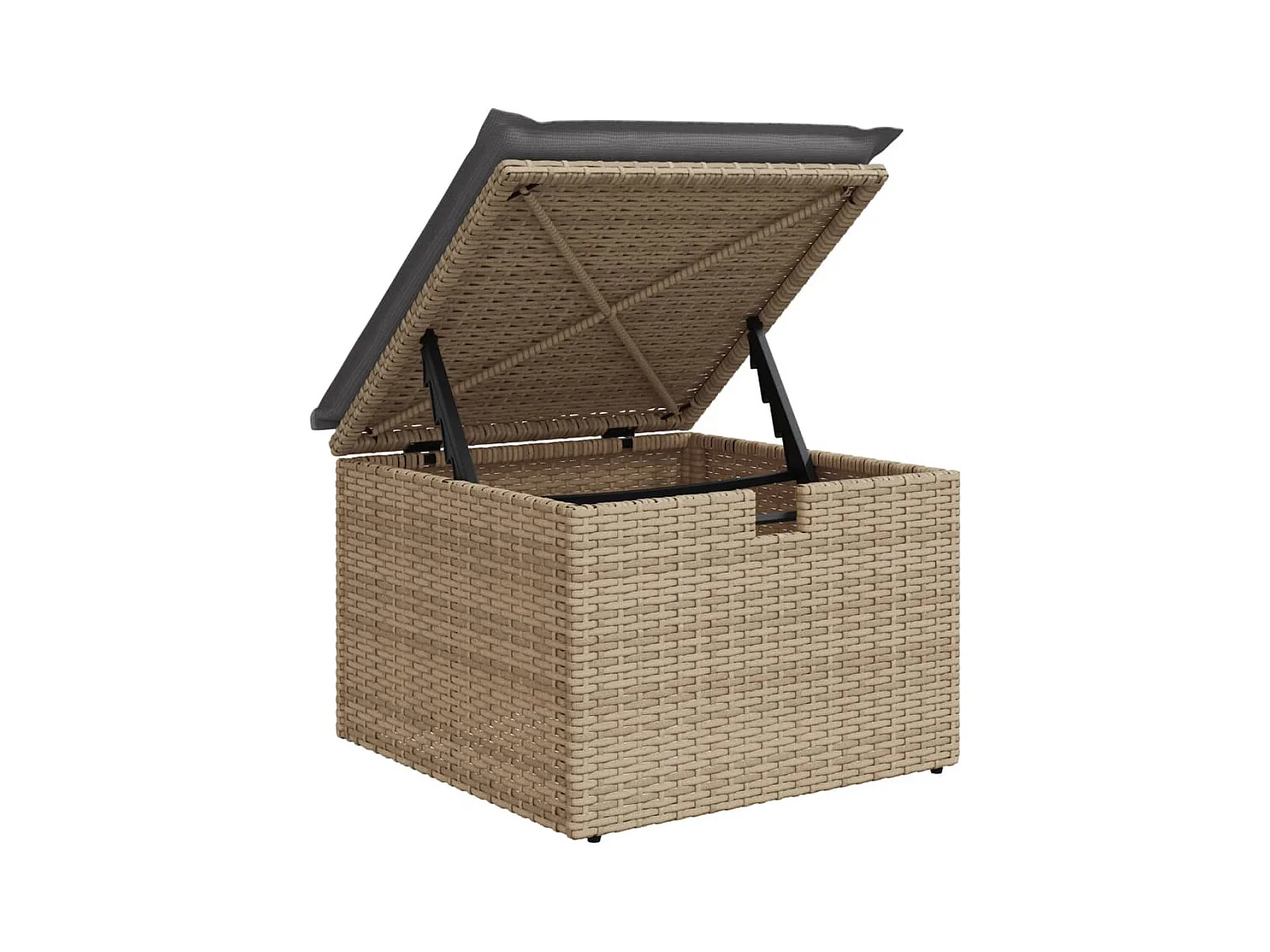 Salon de jardin avec coussins 6 pièces beige résine tressée