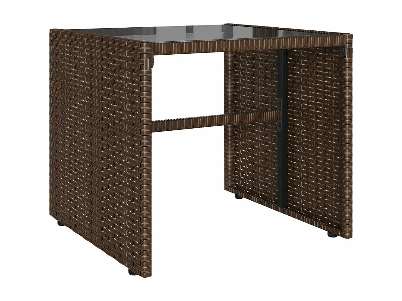 Salon de jardin 4 pièces avec coussins marron résine tressée