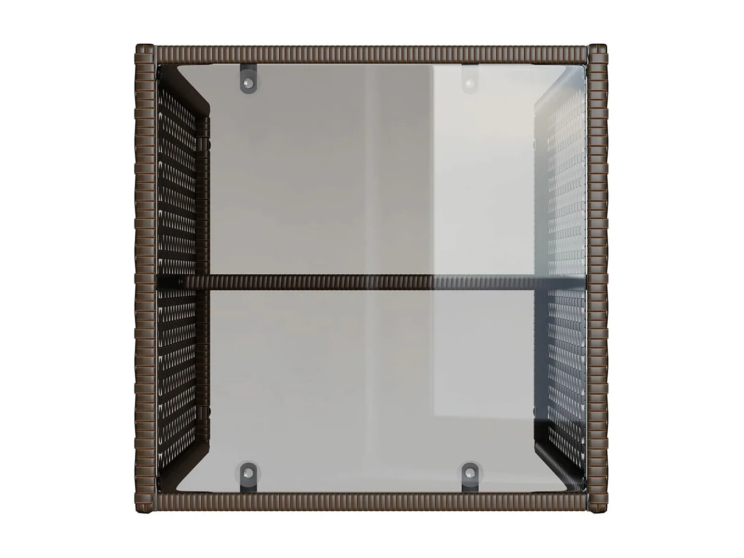 Salon de jardin 4 pièces avec coussins marron résine tressée