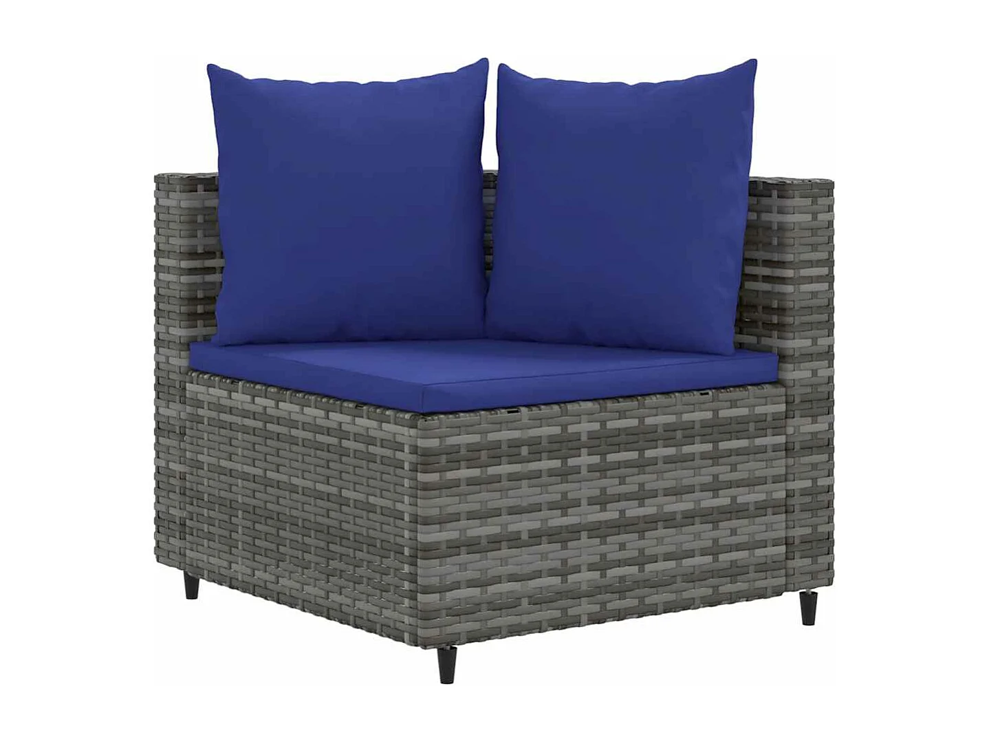 10-delige Loungeset met kussens poly rattan grijs