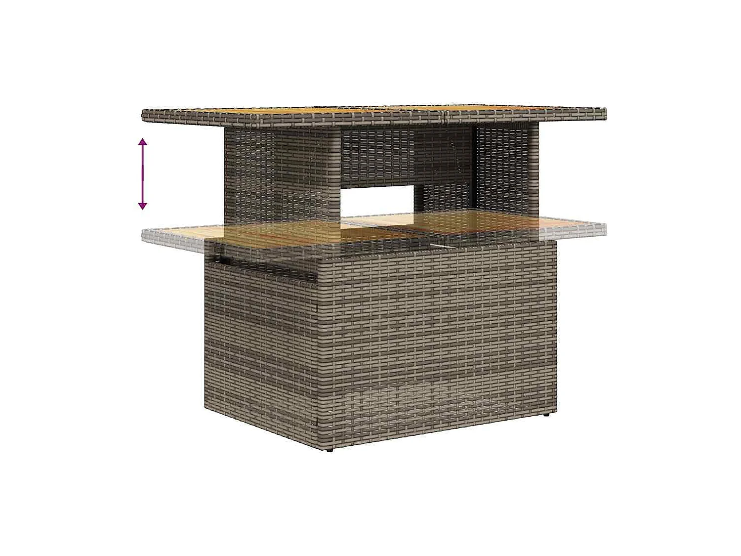 6-delige Loungeset met kussens poly rattan grijs