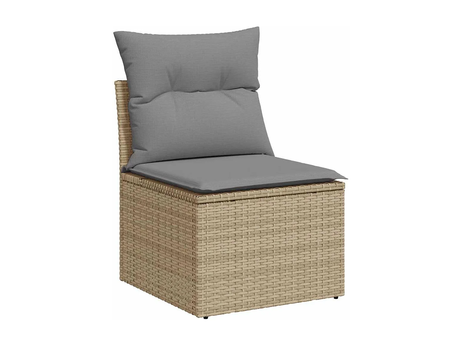 5-delige Loungeset met kussens poly rattan beige