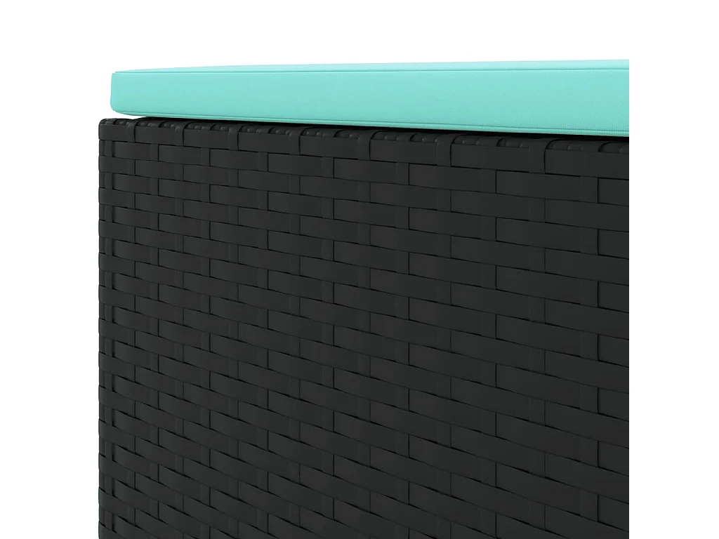 Salon de jardin 4 pièces avec coussins Noir Résine tressée