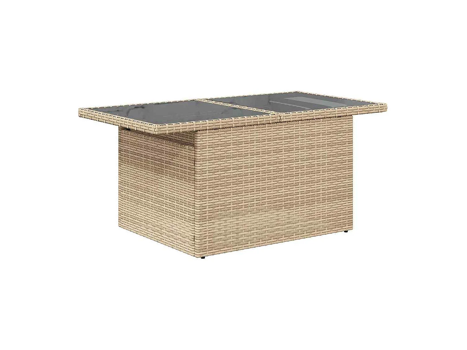 Salon de jardin 11 pièces avec coussins beige résine tressée