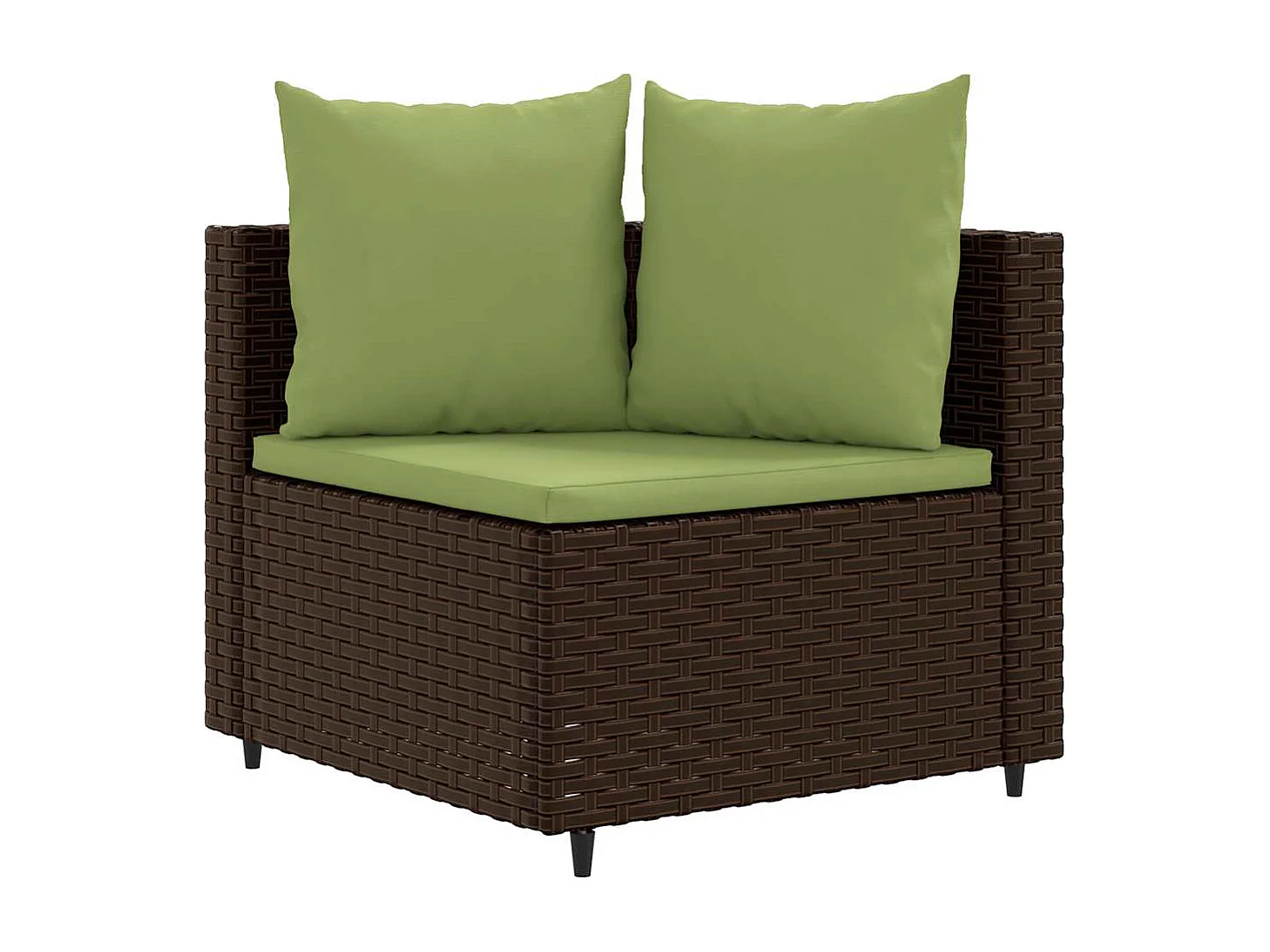 5-delige Loungeset met kussens poly rattan bruin