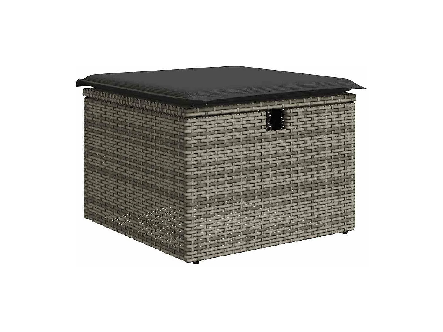 7-delige Loungeset met kussens poly rattan grijs
