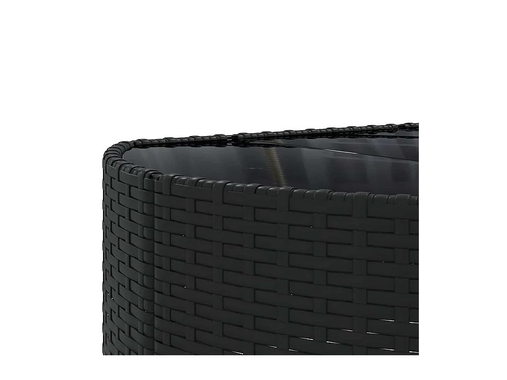 Salon de jardin 10 pièces avec coussins noir résine tressée