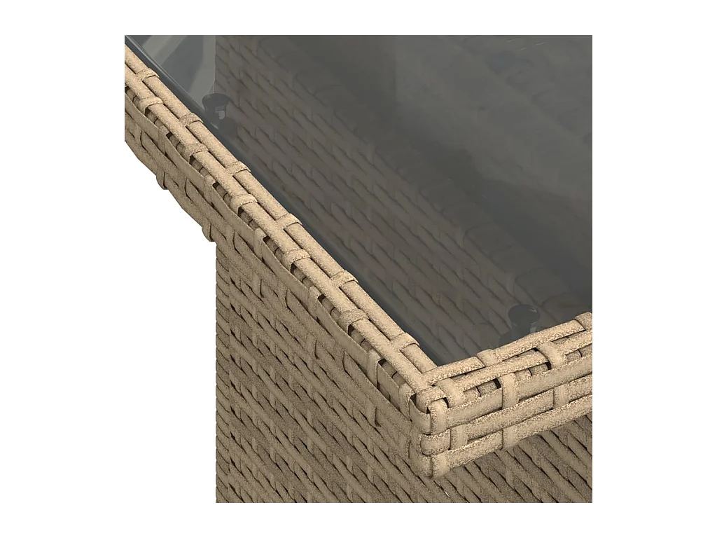 Salon de jardin avec coussins 7 pièces beige résine tressée