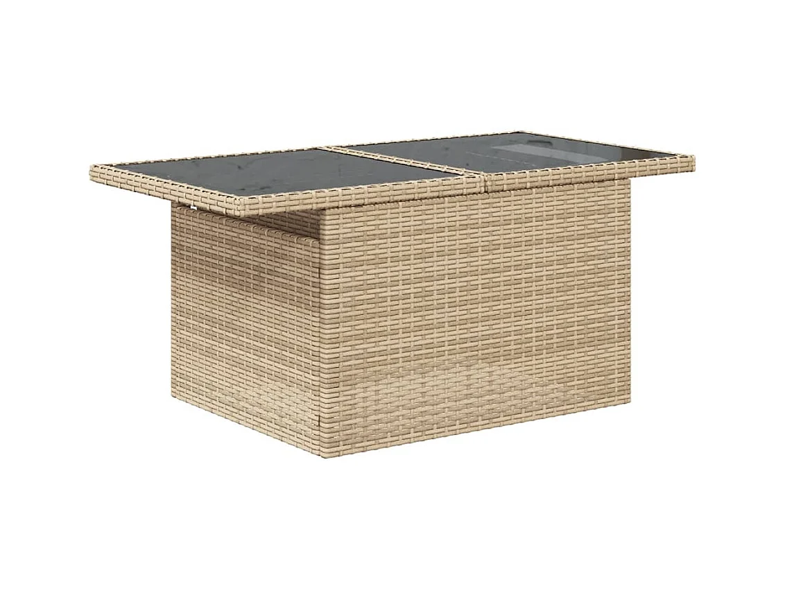 Salon de jardin avec coussins 7 pièces beige résine tressée