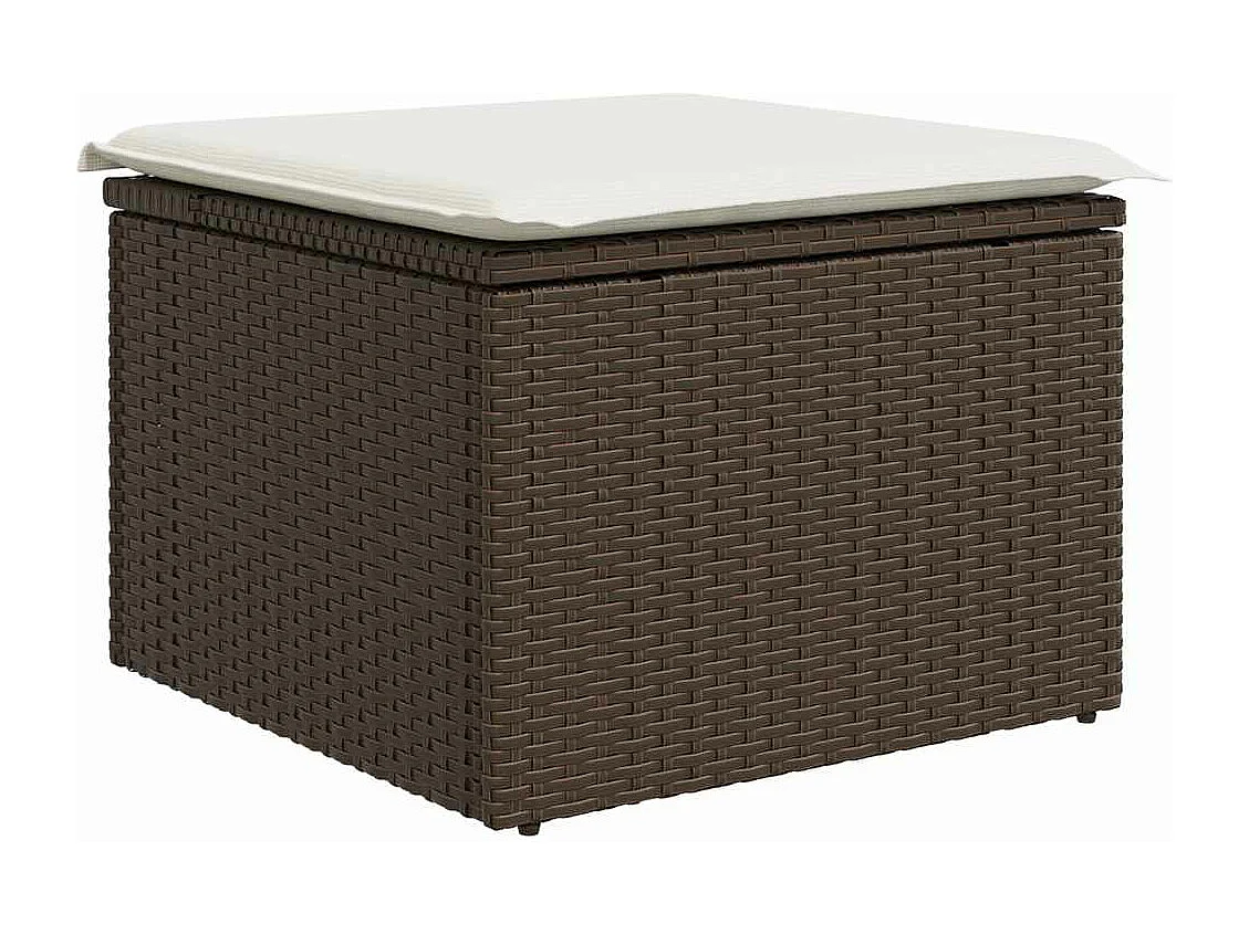 Set sofás de jardín 6 piezas y cojines ratán sintético marrón