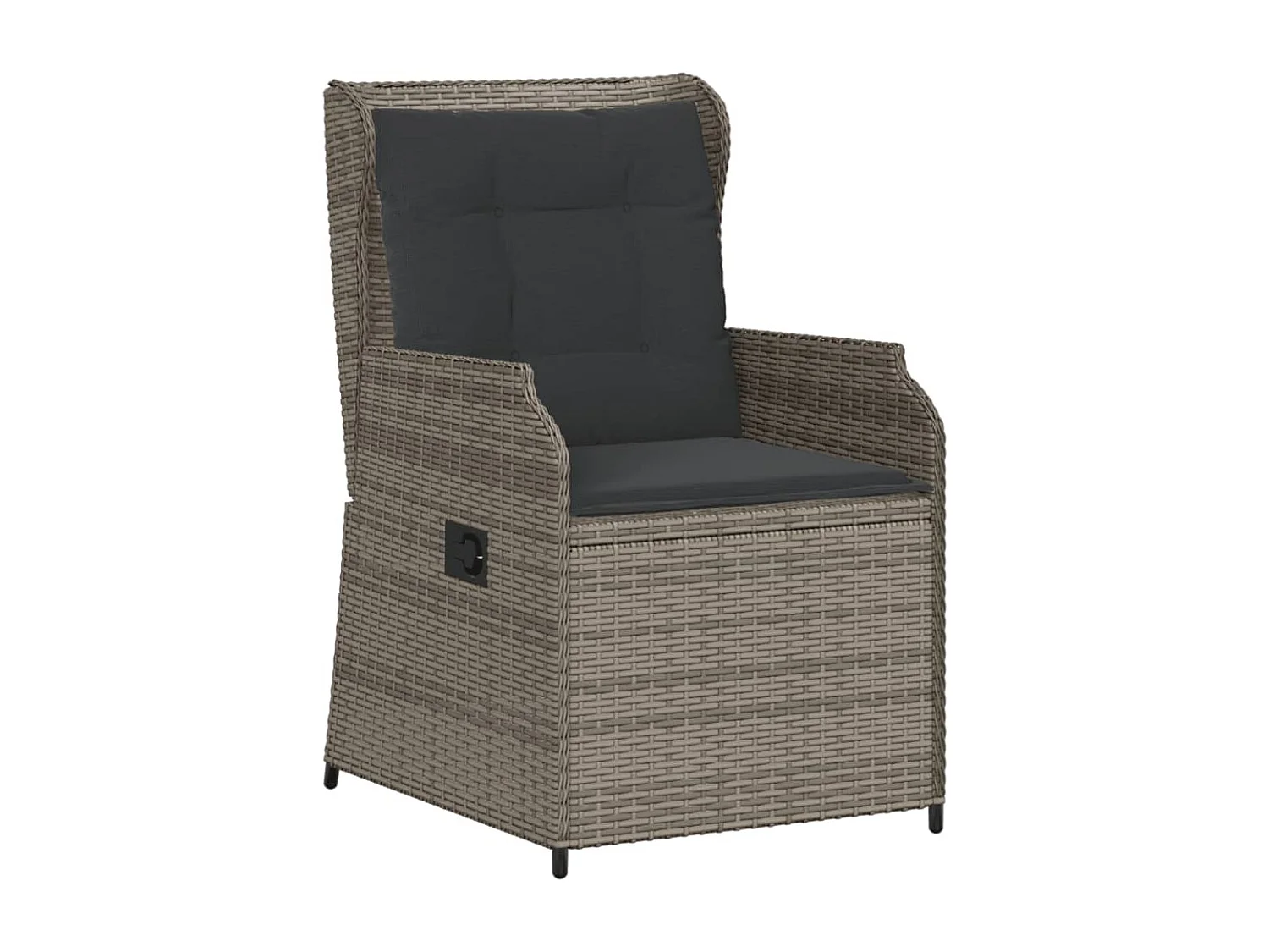 5-delige Loungeset met kussens poly rattan grijs