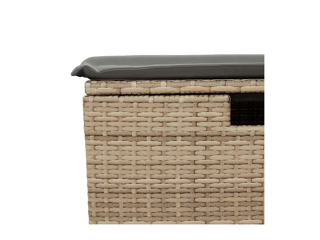 Salon de jardin avec coussins 2 pièces beige résine tressée acacia