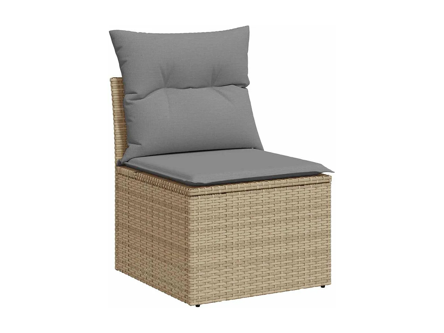 5-delige Loungeset met kussens poly rattan en acaciahout beige