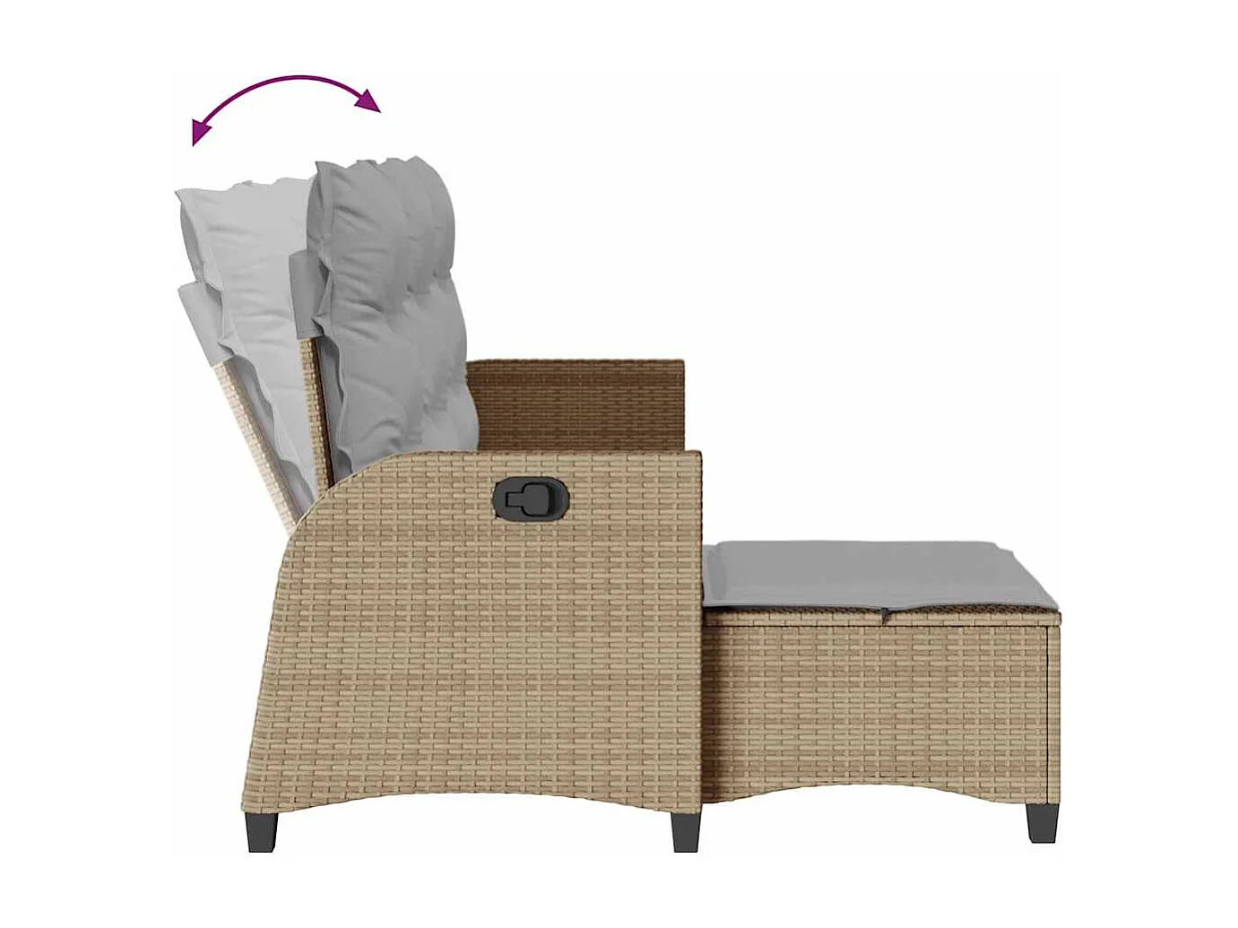 Juego de sofás de jardín en forma de L con cojines 3 piezas beige