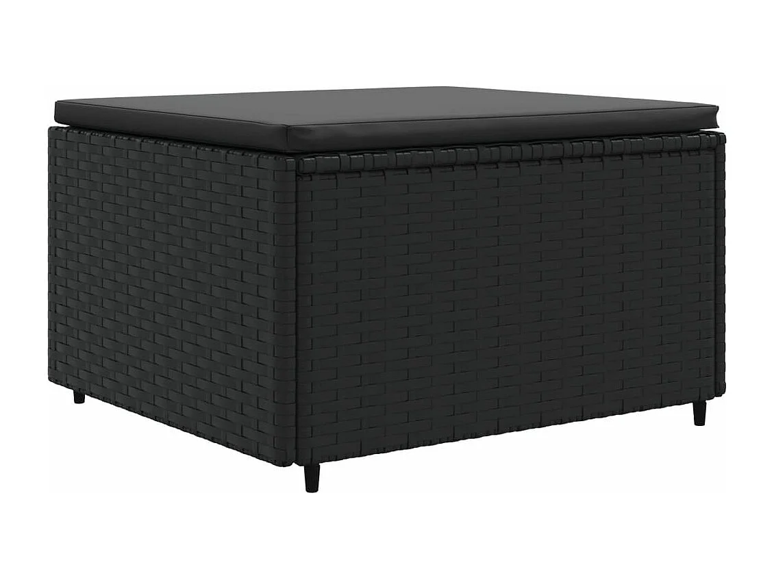 Salon de jardin 6 pièces avec coussins Noir Résine tressée