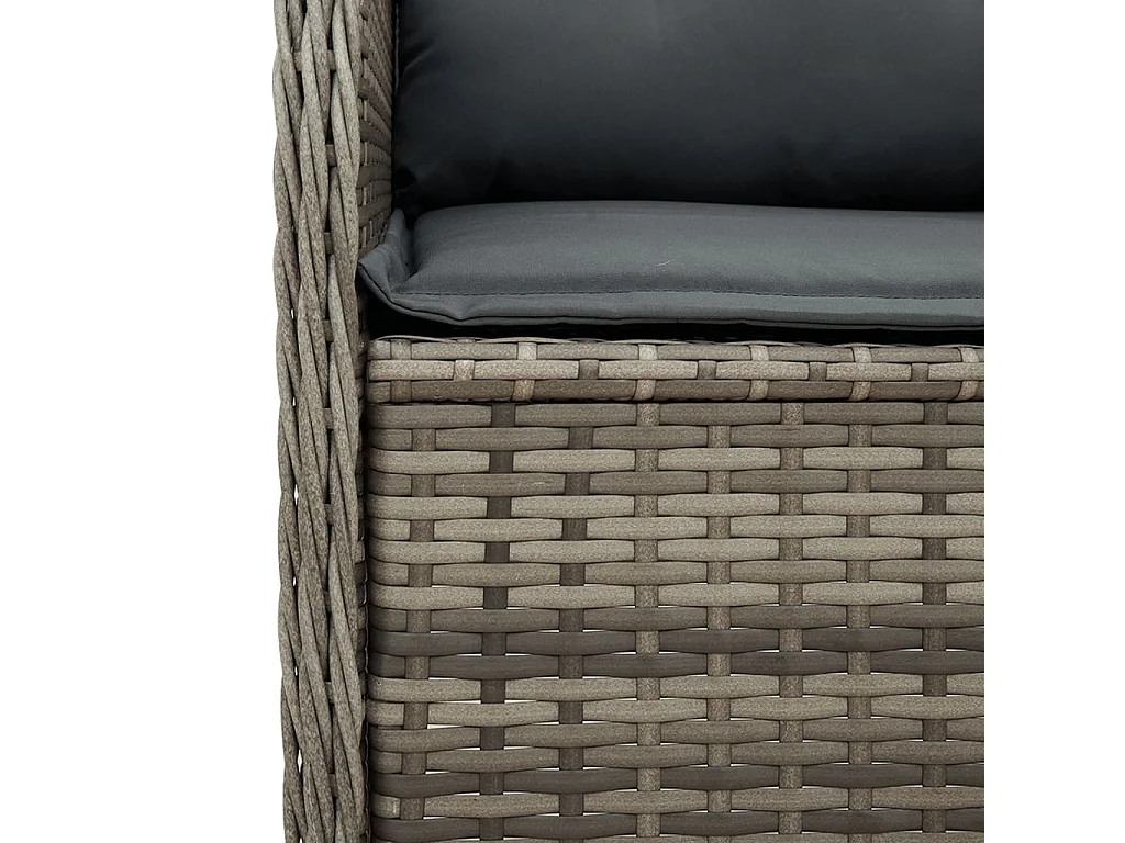 Salon de jardin 7 pièces avec coussins Gris Résine tressée