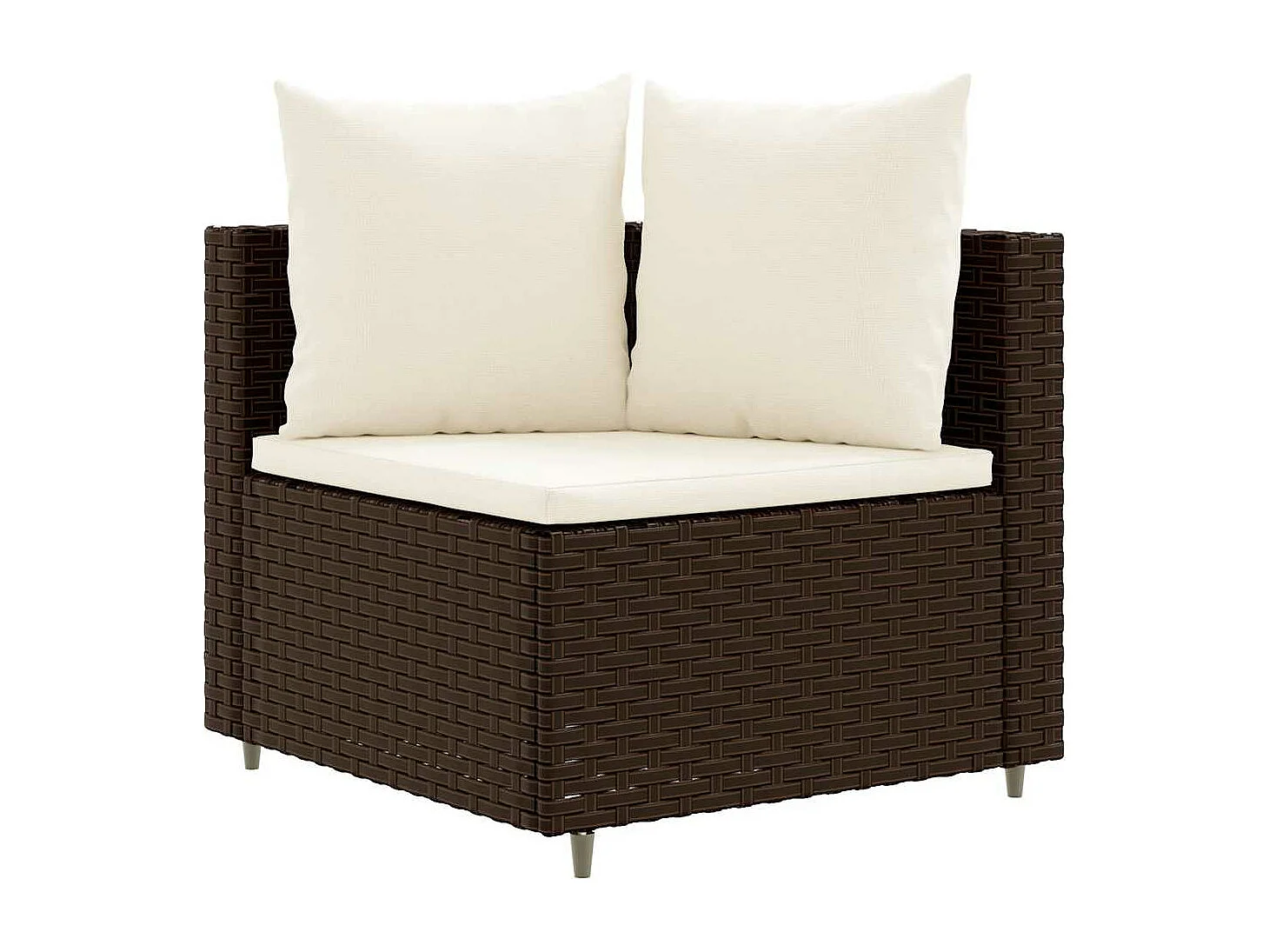 3-delige Loungeset met kussens poly rattan bruin
