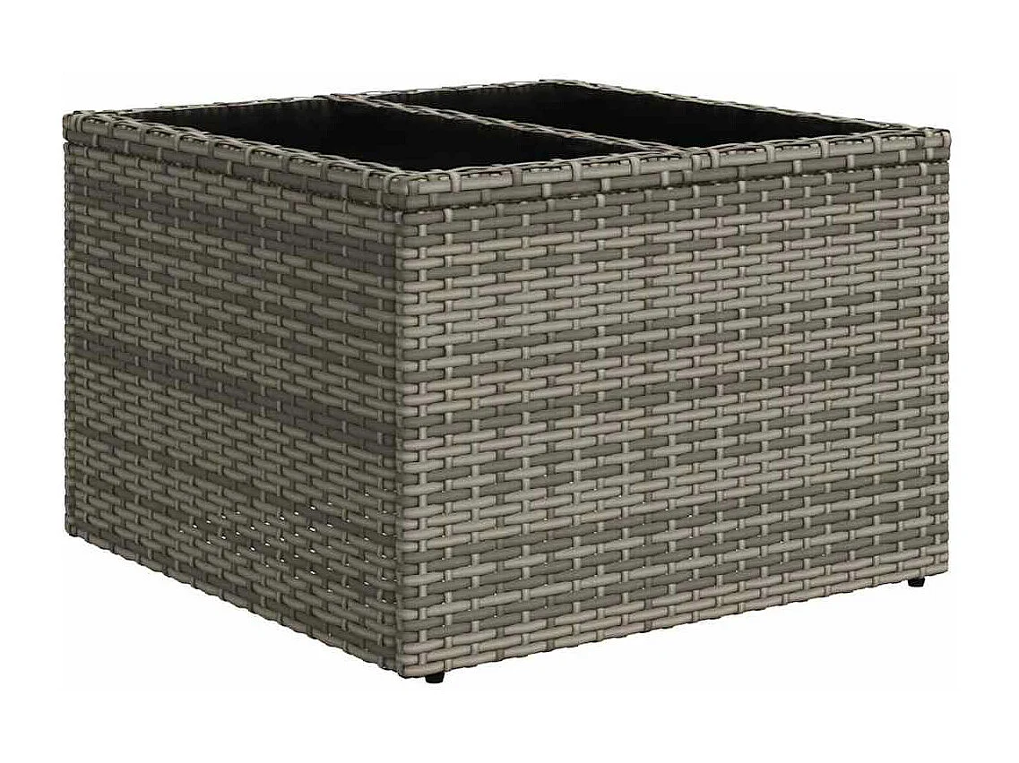 Set de sofás de jardín con cojines 9 piezas ratán sintético gris