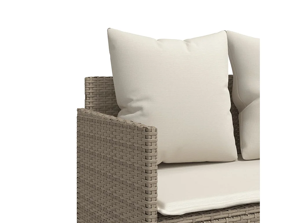 Salon de jardin avec coussins 5 pièces beige résine tressée