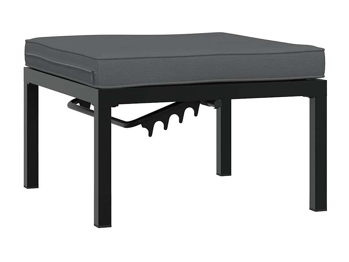 Set de sofás de jardín con cojines 4 piezas aluminio negro