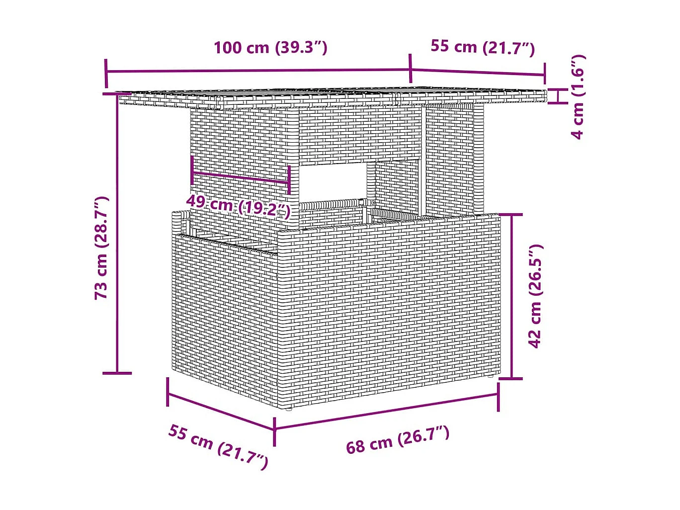 2-delige Loungeset met kussens poly rattan en glas zwart