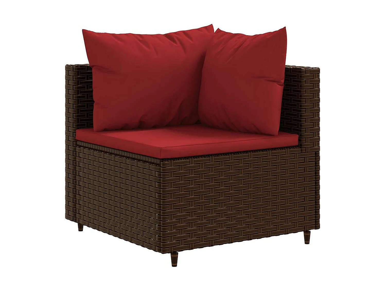 6-delige Loungeset met kussens poly rattan bruin