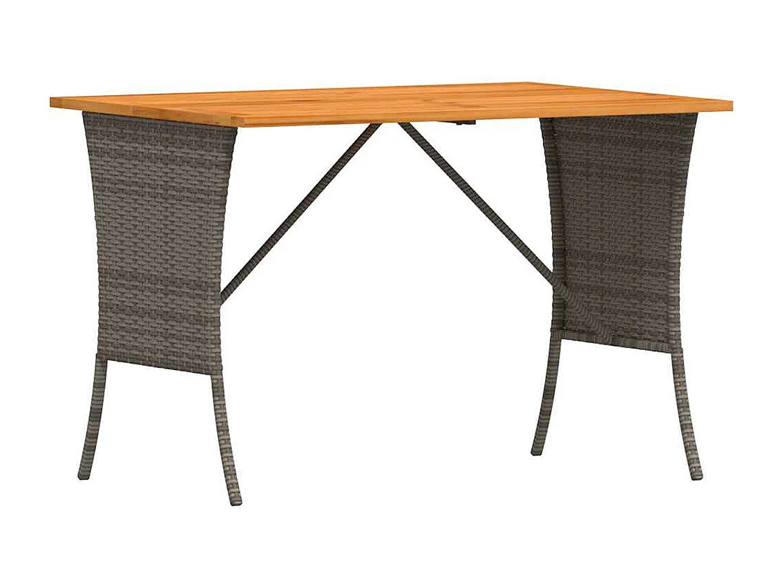 Salon de jardin 4 pièces avec coussins gris résine tressée