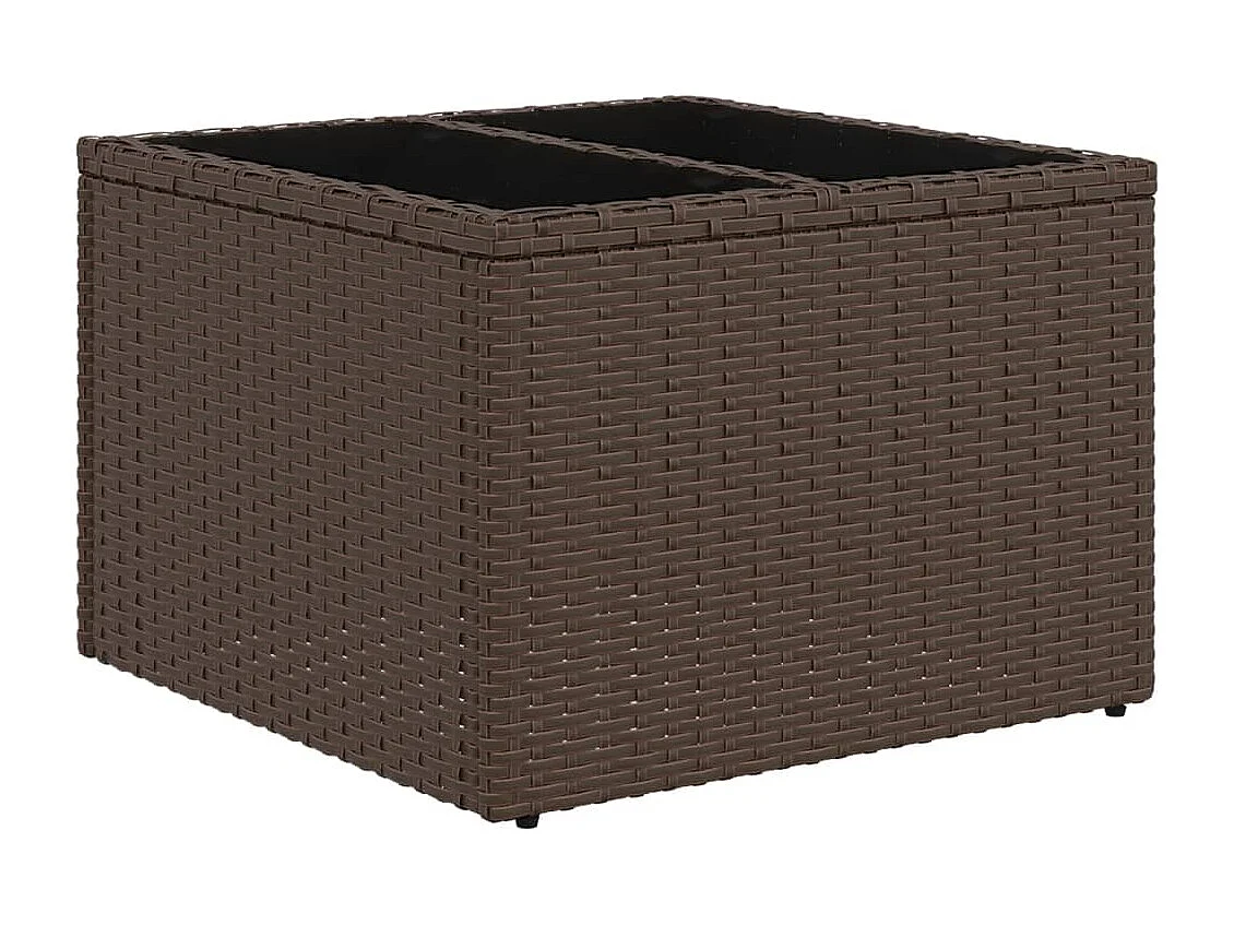 8-delige Loungeset met kussens poly rattan bruin
