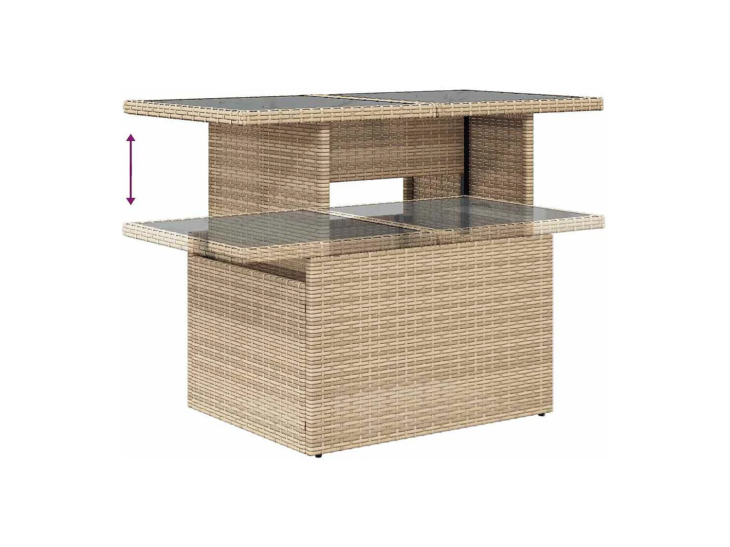 Set sofás de jardín 7 piezas y cojines ratán sintético beige