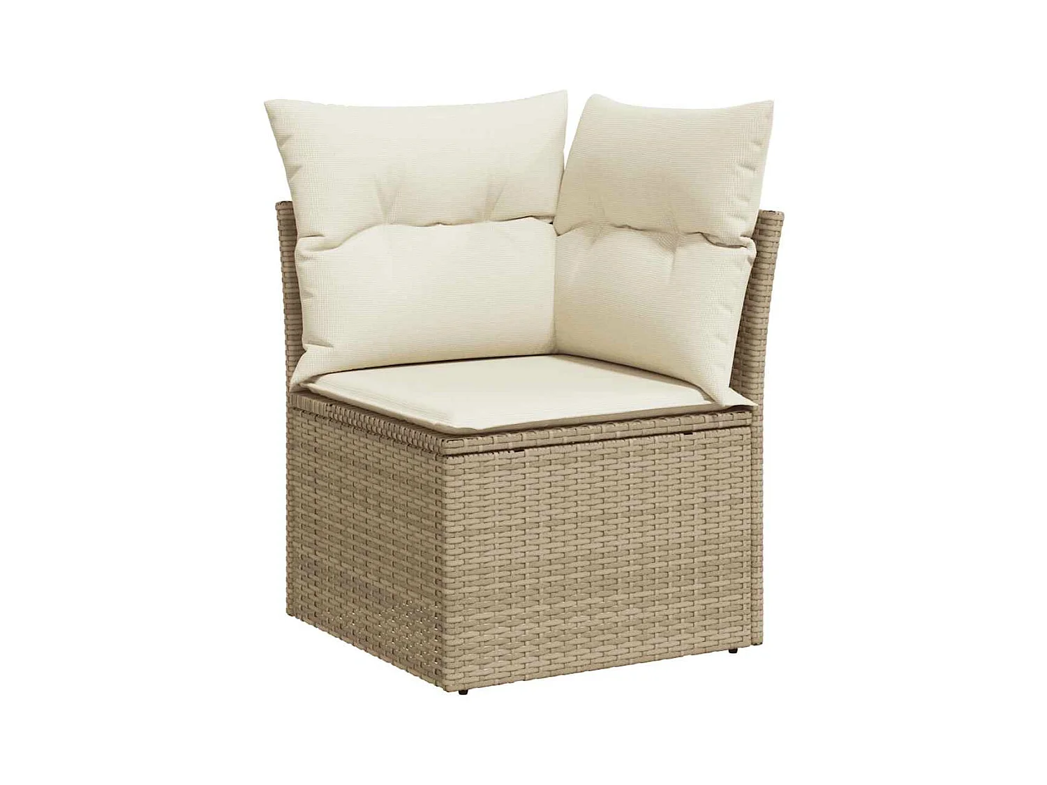 5-delige Loungeset met kussens poly rattan beige