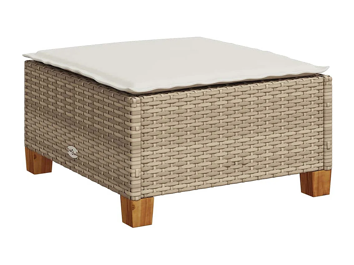 Salon de jardin avec coussins 7 pièces beige résine tressée