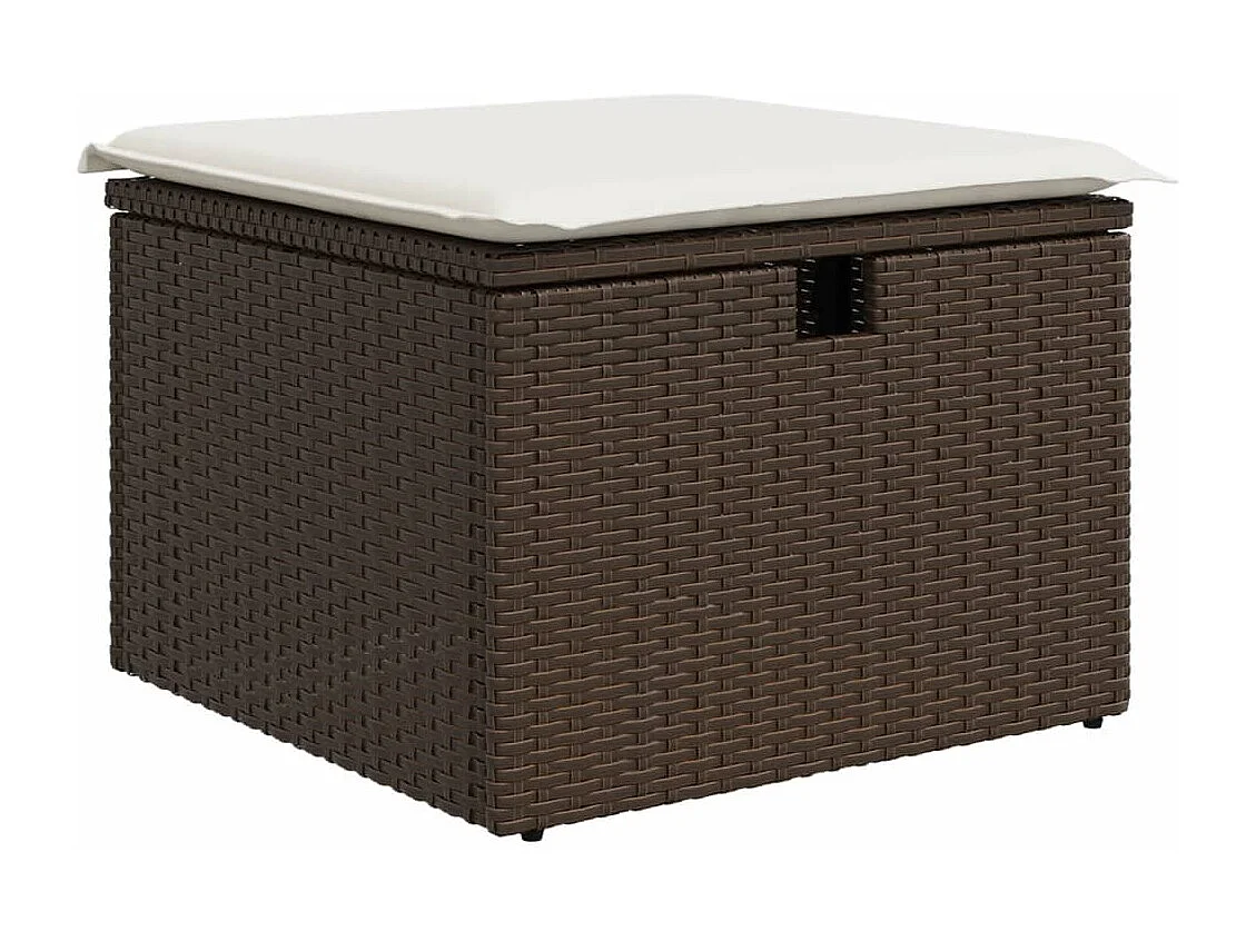 6-delige Loungeset met kussens poly rattan bruin