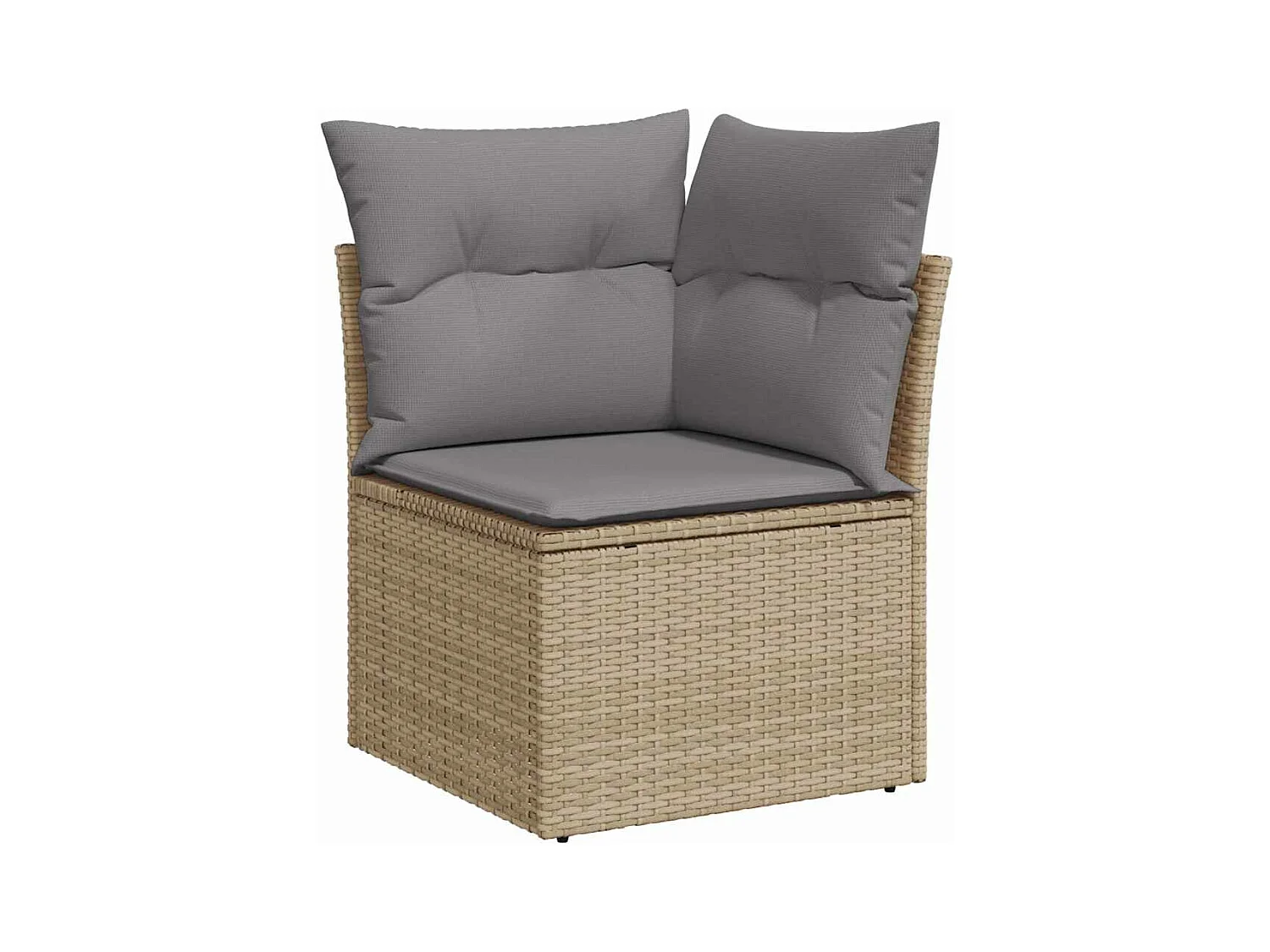 Salon de jardin avec coussins 9 pièces beige résine tressée