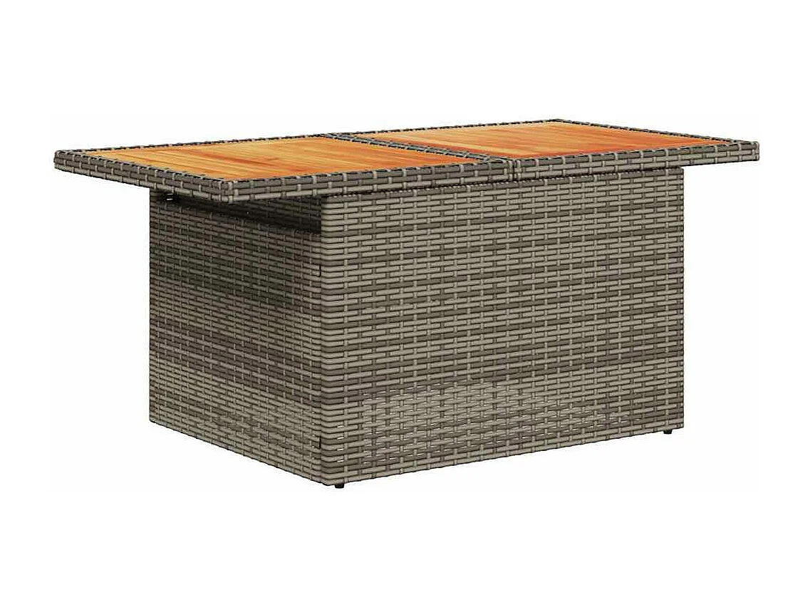 Set de muebles de jardín 6 piezas y cojines ratán sintético gris
