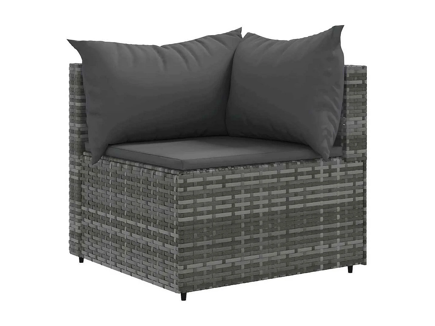 Salon de jardin 6 pièces avec coussins Gris Résine tressée