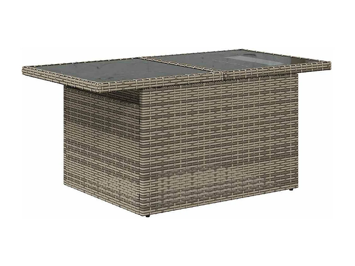 7-delige Loungeset met kussens poly rattan grijs