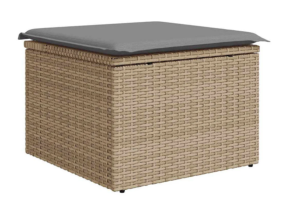 Set sofás jardín y cojines 9 piezas ratán sintético acacia beige