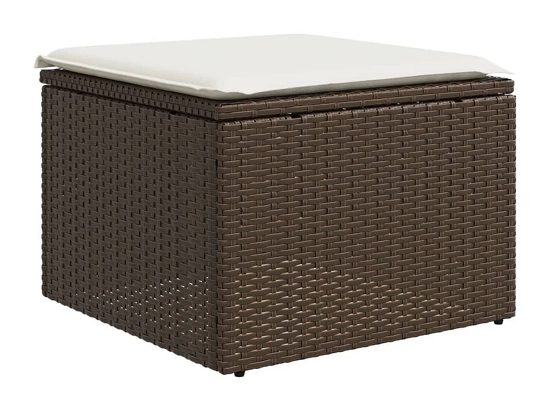 8-delige Loungeset met kussens poly rattan bruin