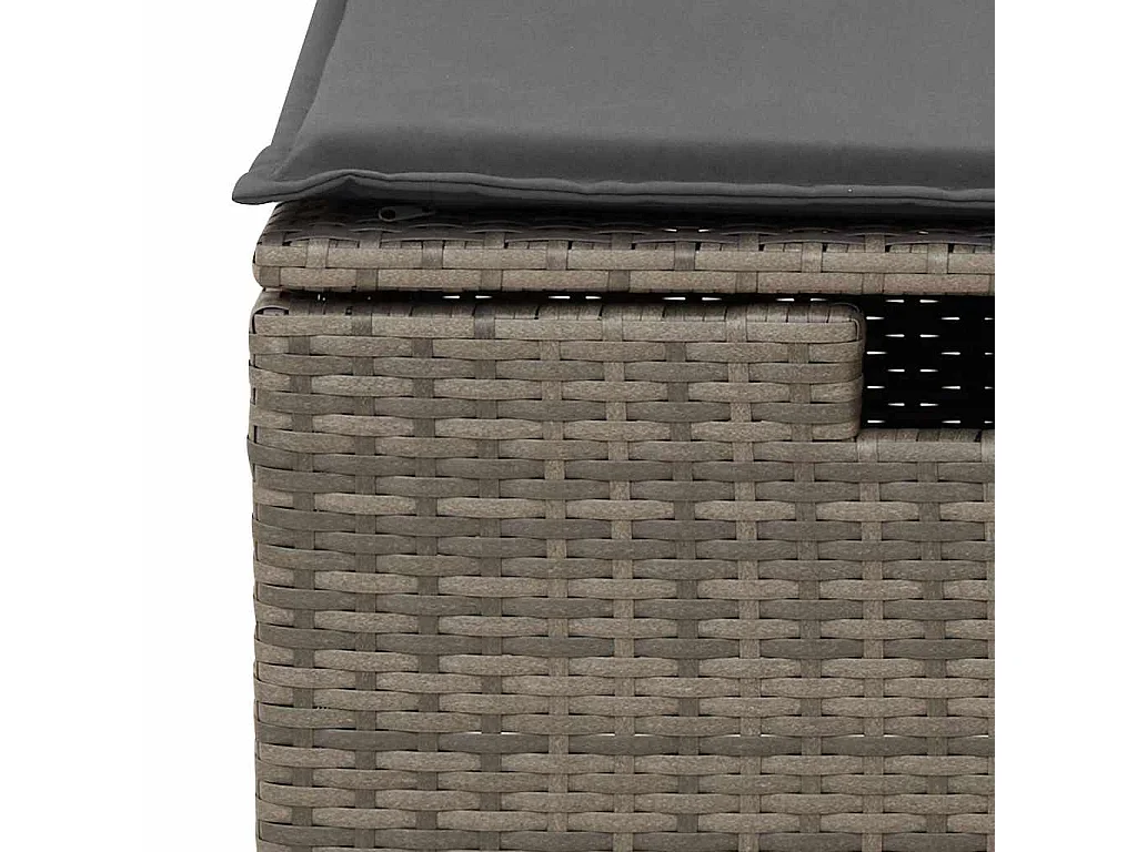 5-delige Loungeset met kussens poly rattan grijs