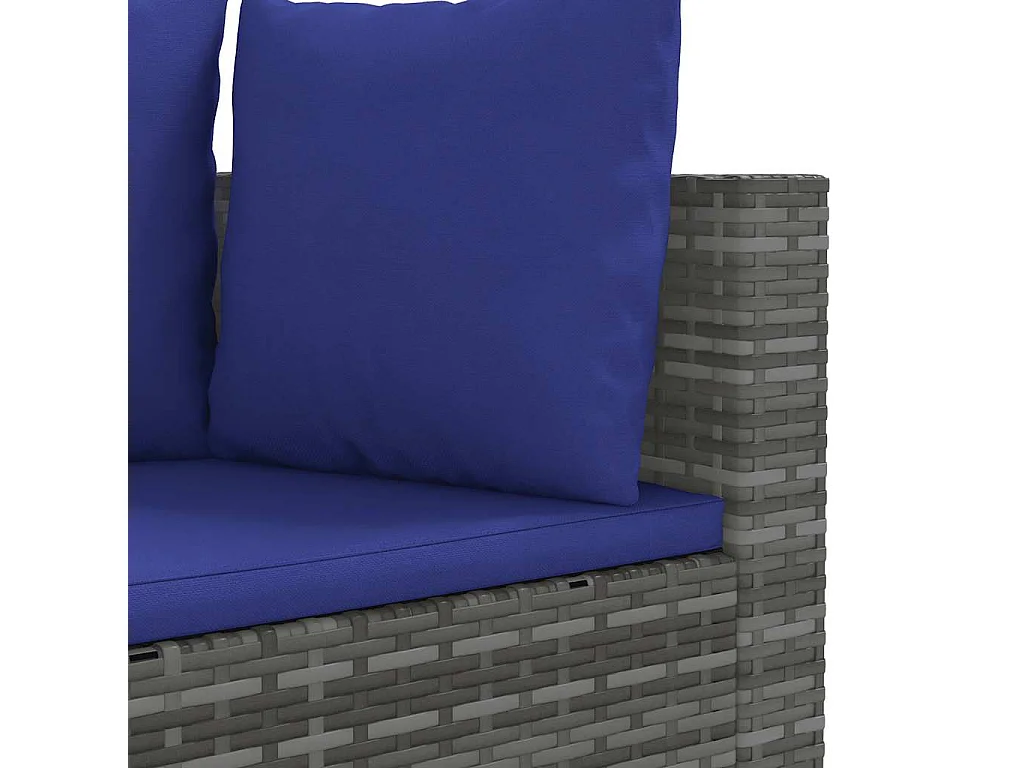 Set de sofás de jardín y cojines 10 piezas ratán sintético gris