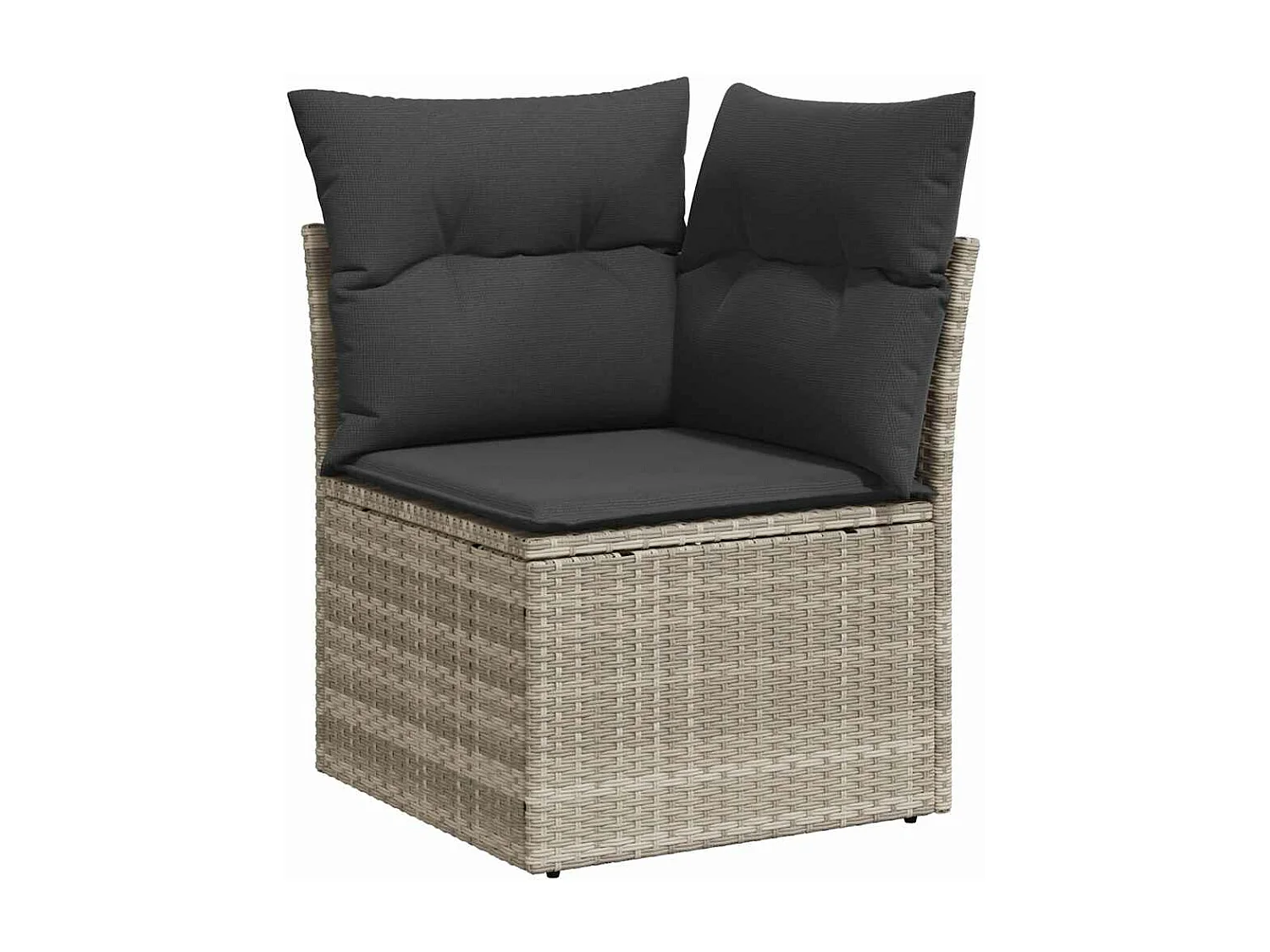 10-delige Loungeset met kussens poly rattan lichtgrijs