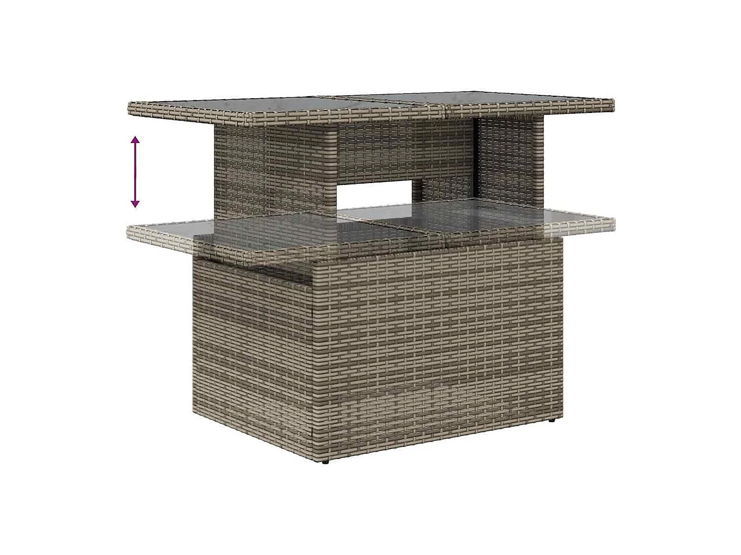 9-delige Loungeset met kussens poly rattan grijs